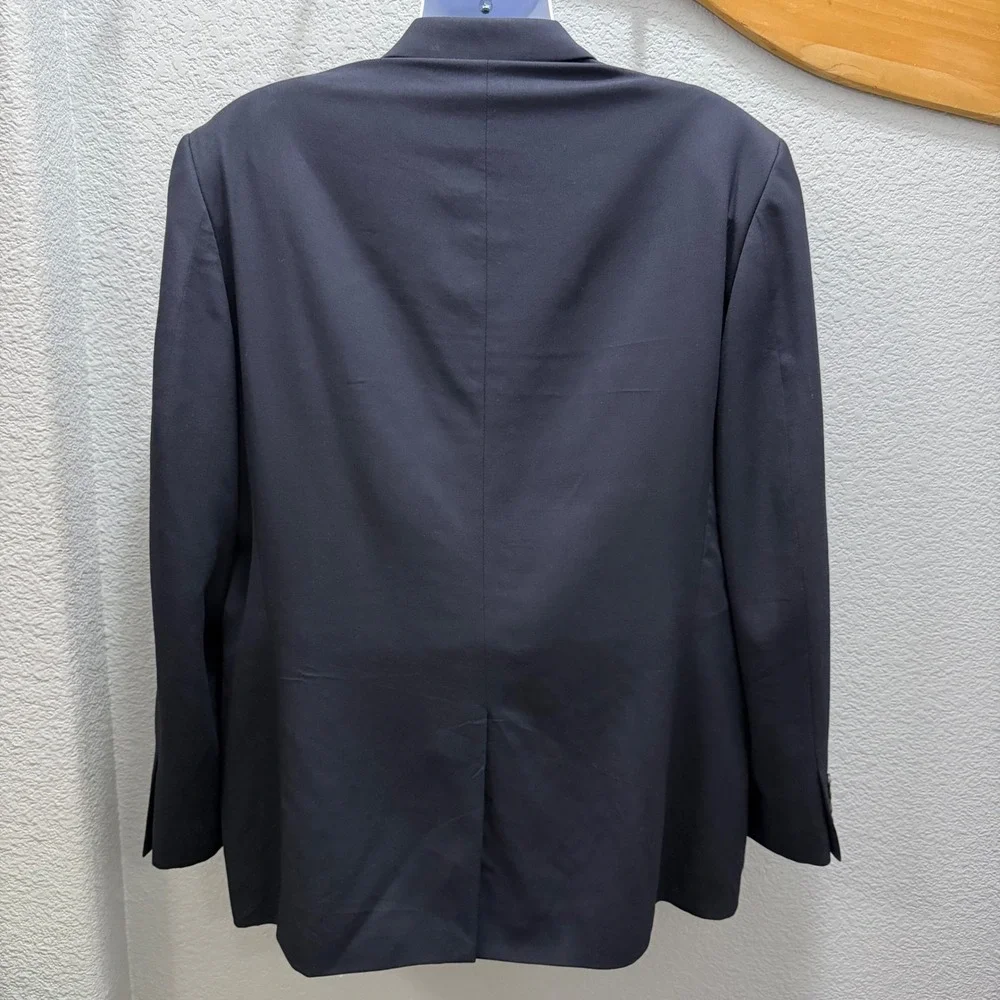 Vintage J. Crew Navy‎ Wool Blazer Jacket Men's Size 46R Made in Canada